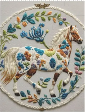 Animals Embroidery Horses Building Block Puzzle Personalized Building Bricks for Adults Block Puzzle Building DIY Brick Block Puzzles Valentine's Day Gifts for Home Decor Brick Puzzle