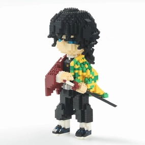 Anime Demon Figure Micro Mini Building Set Slayer Giyuu Tomioka Building Block Toy for Adult