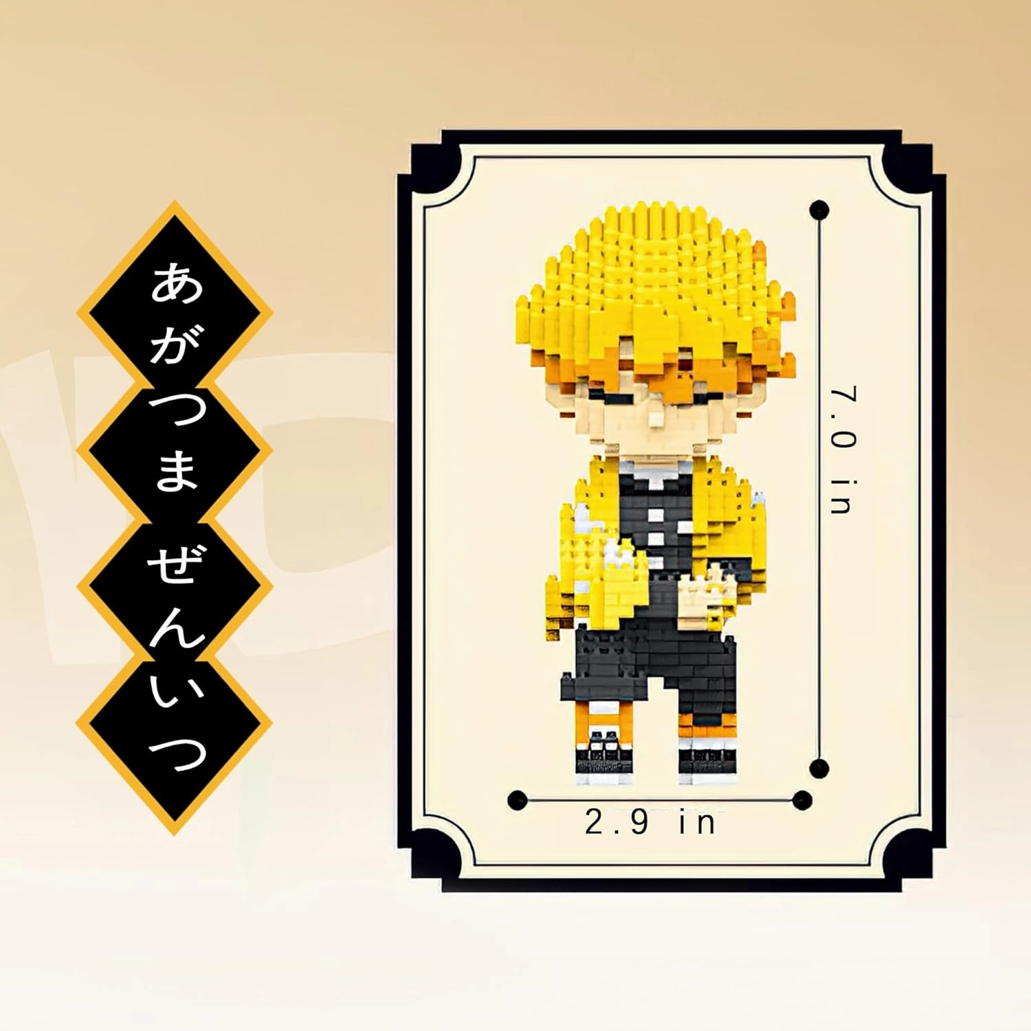 Anime Holy Slayer Brickheadz Zenitsu Agatsuma Figure Building Set Micro Mini Building Block Toy for Kids Adult-1000pcs