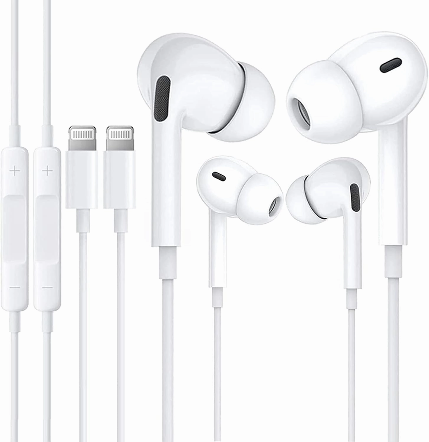Apple MFi Certified iPhone Headphones Earbuds Earphones wtih Lightning Connector Compatible with iPhone 14 13 12 11 Pro Max X XS XR 8 7 Plus with Microphone