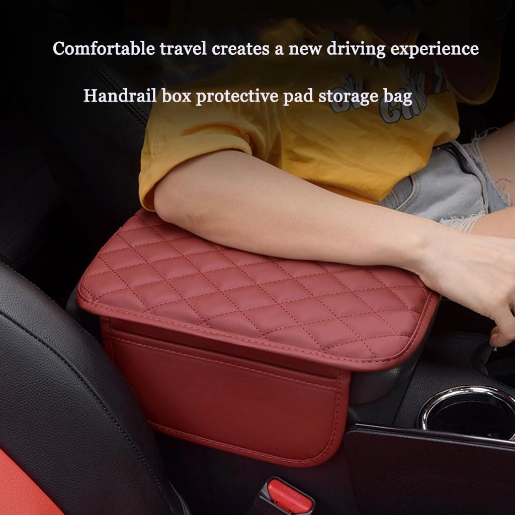 Arm Rest Cover Car for Nissan Kicks (P16) 2019 2020 2021 2022 2023 2024, Car Center Console Cushion Pad Leather Waterproof Protection Decor Car Accessories,Brown