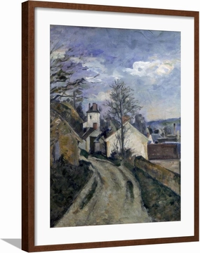 ART.COM Framed Wall Art Prints Doctor Gachet's House at Auvers, C1873 by Paul Cézanne, Scenic Decor, 18" x 24", Espresso Frame with White Mat