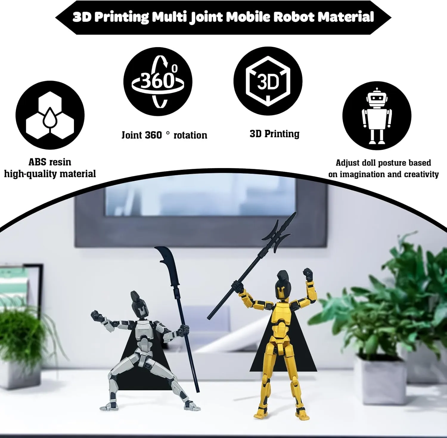 (Assembly Completed 3D Printed Figure T13, Dummy 13 Action Figure, Titan 13 Robot 13 Action Figure Desktop Decorations for Game Lovers. (A-3pcs Warrior)