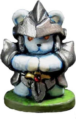 Aurora Model Teddy Bear Knight Unpainted Miniature Metal Figure