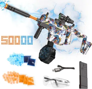 Automatic Dual Mode Blaster Toys Rechargeable Blaster with Goggles and Ammo Drum, Outdoor Activities Shooting Game Party for Kids 14 