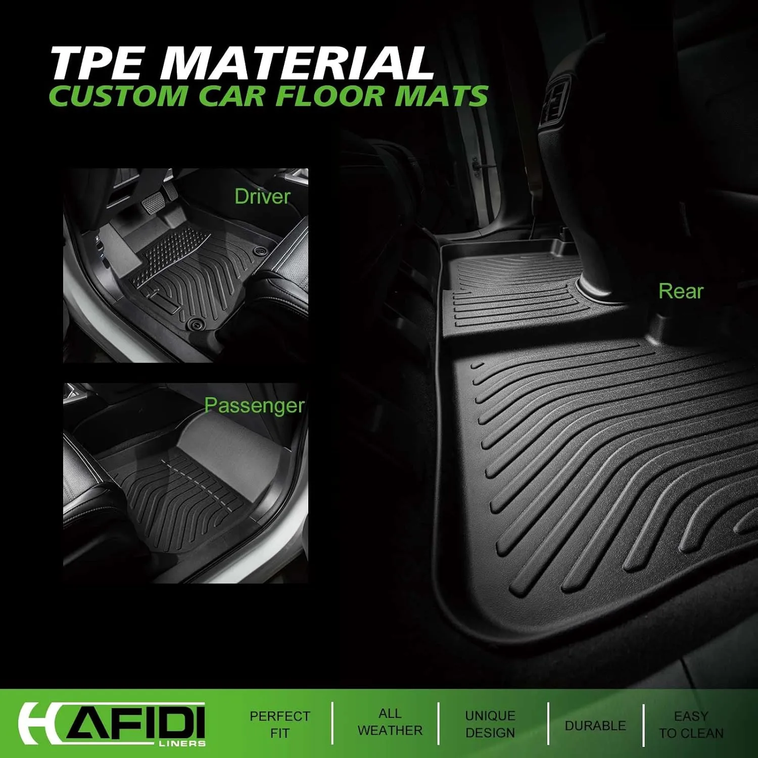Automotive Floor Mats & Cargo Liner for GMC Terrain 2018-2024 & Chevrolet Equinox 2018-2024(Not for EV) All Weather Protection Full Set- Black