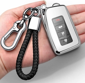 Autophone Compatible with Lexus Key Fob Cover with Keychain Soft TPU 360 Degree Protection Key Shell Case for 2013-2017 RX ES GS LS NX RS GX LX RC LC Smart Key-Red