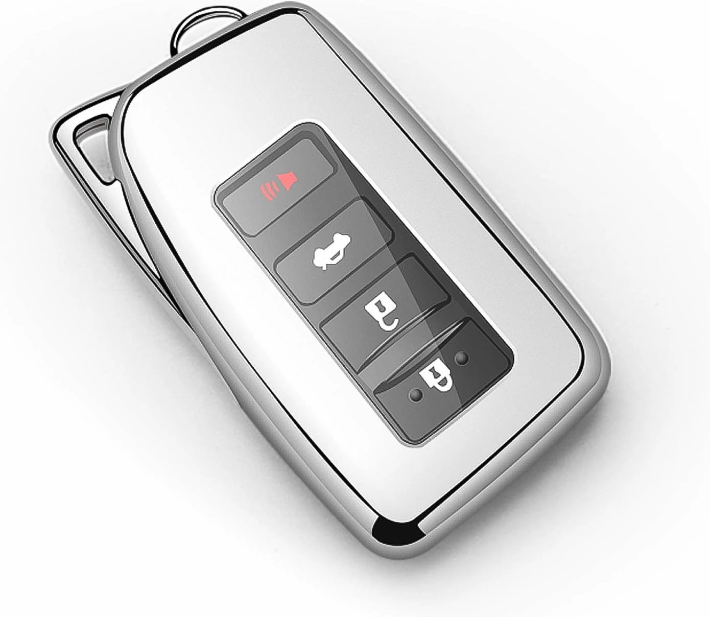 Autophone Compatible with Lexus Key Fob Cover with Keychain Soft TPU 360 Degree Protection Key Shell Case for 2013-2017 RX ES GS LS NX RS GX LX RC LC Smart Key-Red