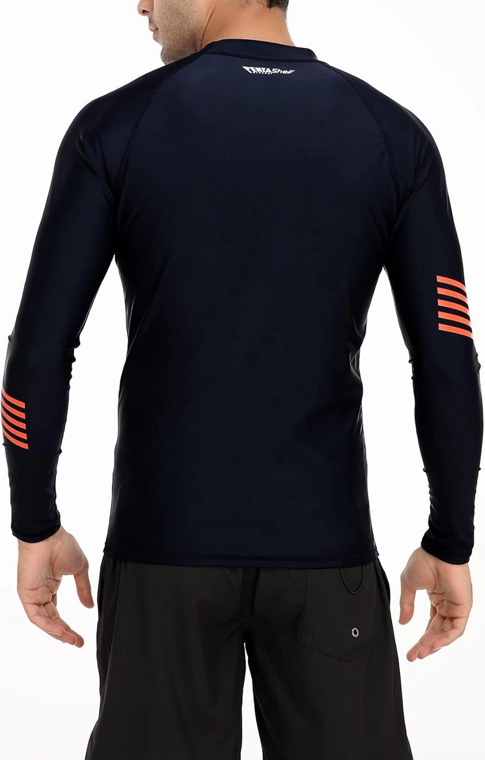 AXESEA Men Long Sleeve Rashguard UPF 50  Rash Guard Swim Shirt Athletic Swim Tops