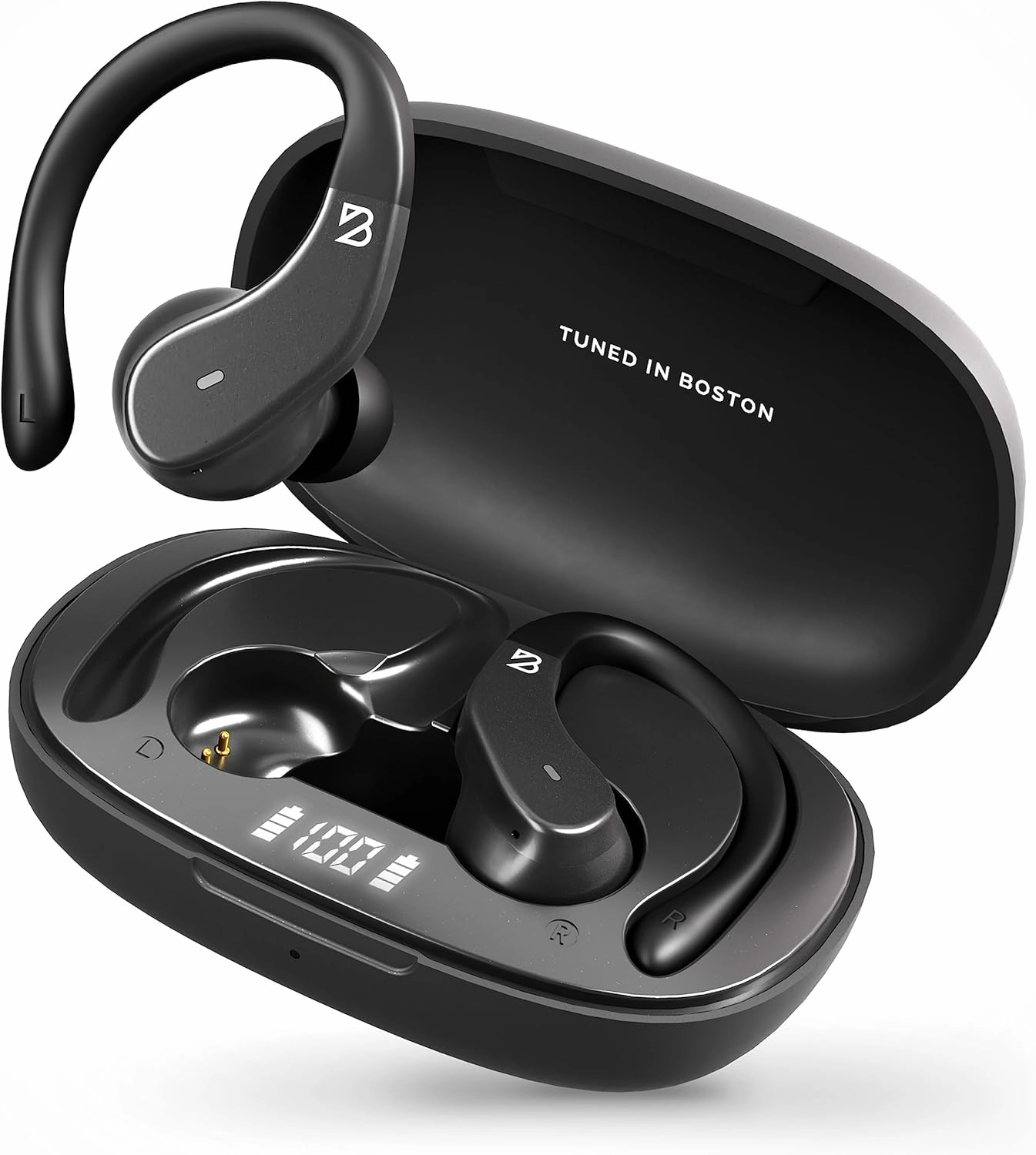 Back Bay Audio Runner 40 - Secure-Fit Wireless Earbuds, Running Bluetooth Earphones for Women and Men, Deep Bass Wrap Around Earbuds for Small Ear Canals with EarHooks, Sweatprooof Over The Ear Buds