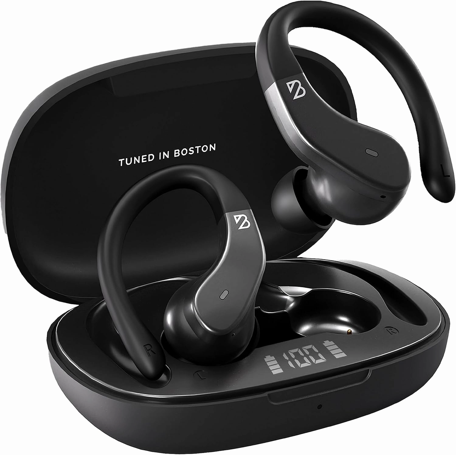 Back Bay Audio Runner 40 - Secure-Fit Wireless Earbuds, Running Bluetooth Earphones for Women and Men, Deep Bass Wrap Around Earbuds for Small Ear Canals with EarHooks, Sweatprooof Over The Ear Buds