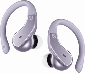 Back Bay Audio Runner 40 - Secure-Fit Wireless Earbuds, Running Bluetooth Earphones for Women and Men, Purple Deep Bass Wrap Around Earbuds for Small Ear Canals with EarHooks, Light Over The Ear Buds