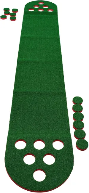 Backyard Mini Golf Course Set Complete 2-Player Game with Adjustable Height Clubs Slope Design Perfect for Parties, Events & Family Fun