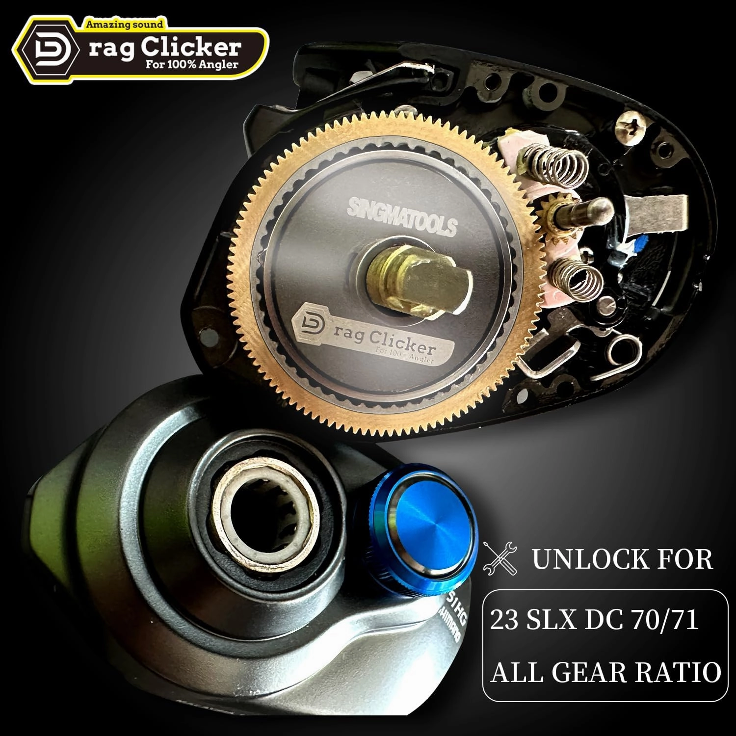 Baitcasting Reel Drag Clicker Kit for Shimano Curado Tranx Metanium Bantam Chronarch MGL SLX DC XT Series Fishing Gear and Equipment Reel Replacement Parts Baitcasting Combo