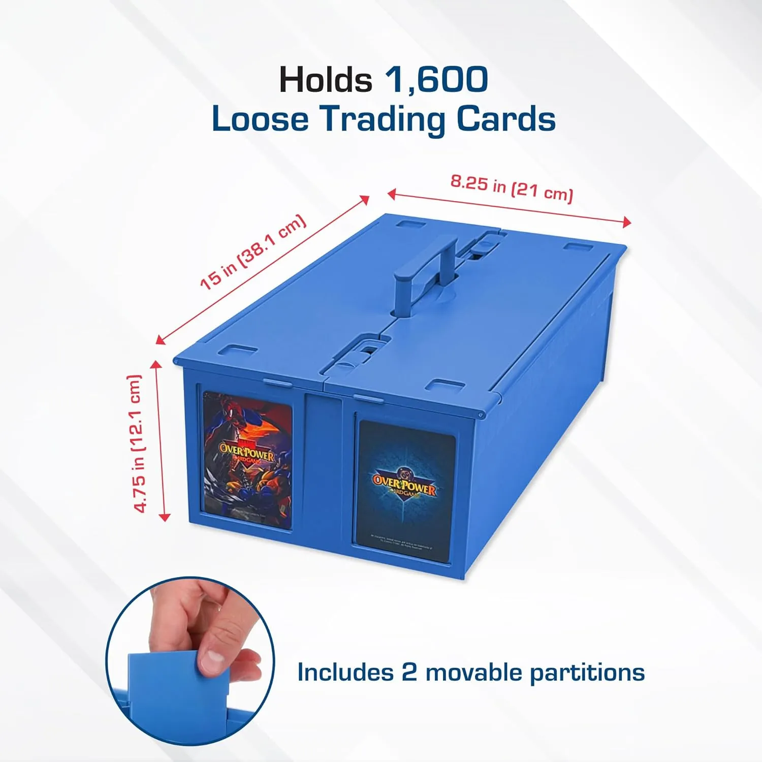 BCW Collectible Card Bin – (2-Pack, Blue) | Holds up to 1600 Cards | Plastic Storage Box for Pokémon, MTG & Sports Cards