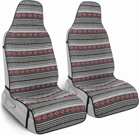 BDK Black Saddle Blanket Car Seat Covers for Front Seats, 2 Pack – Baja Mexican Blanket Seat Covers for Car Truck Van SUV Auto, Easy to Install Aztec Style Woven Seat Covers