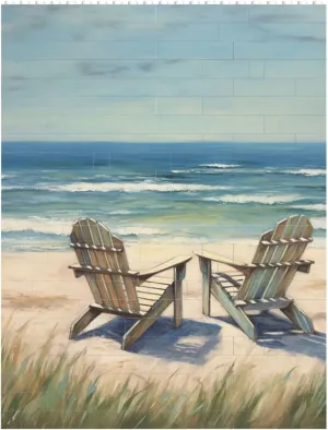 Beach Scene with Chairs Building Block Puzzle Personalized Building Bricks for Adults Block Puzzle Building DIY Brick Block Puzzles Valentine's Day Gifts for Home Decor Brick Puzzle