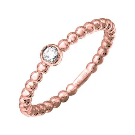 BEADED BEZEL STACK RING