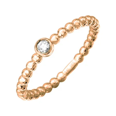 BEADED BEZEL STACK RING