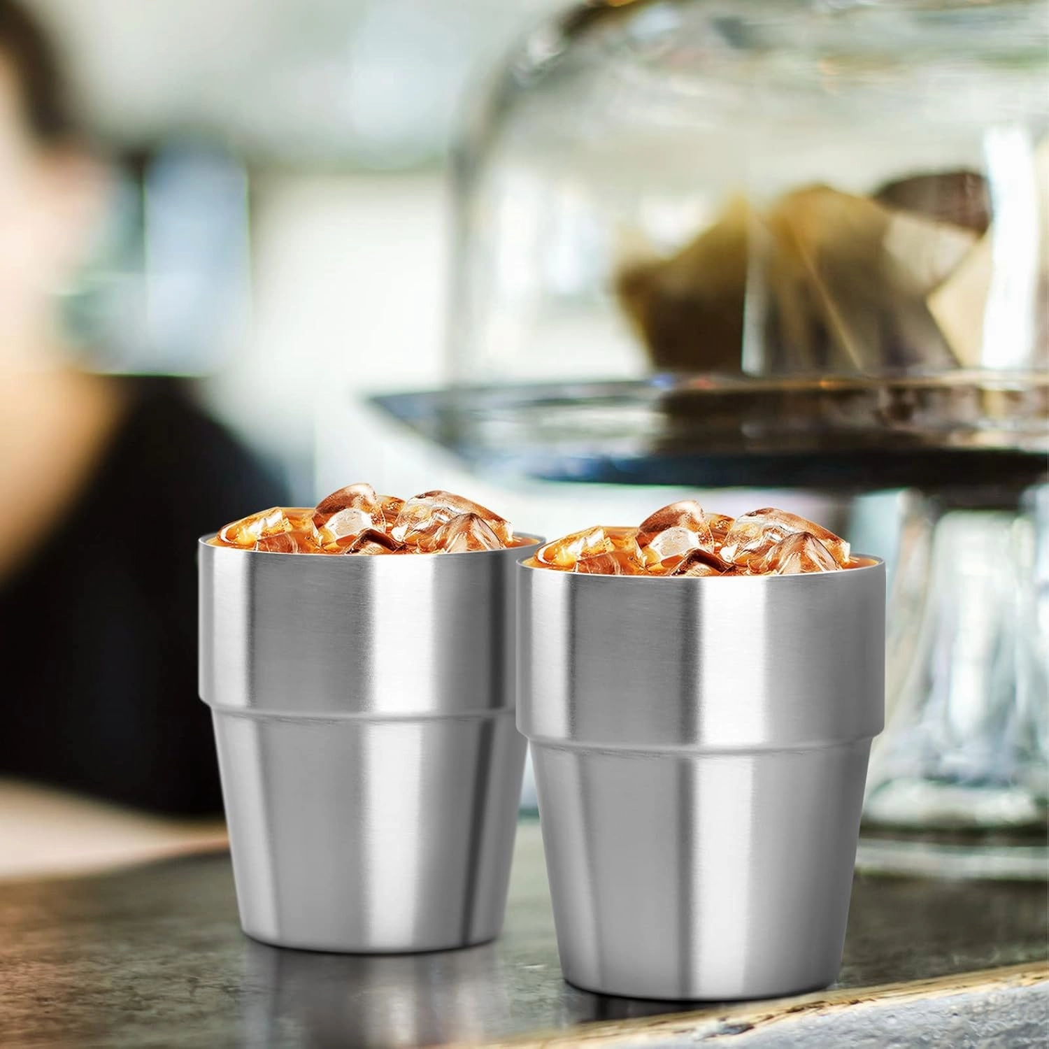 Beasea Stainless Steel Cups 10 oz, 12 Pack Small Stackable Insulated Bulk Stainless Steel Tumbler Cups for Drinking Double Wall Metal Pint Glasses Tin Cups for Home Restaurant Office Party Camping