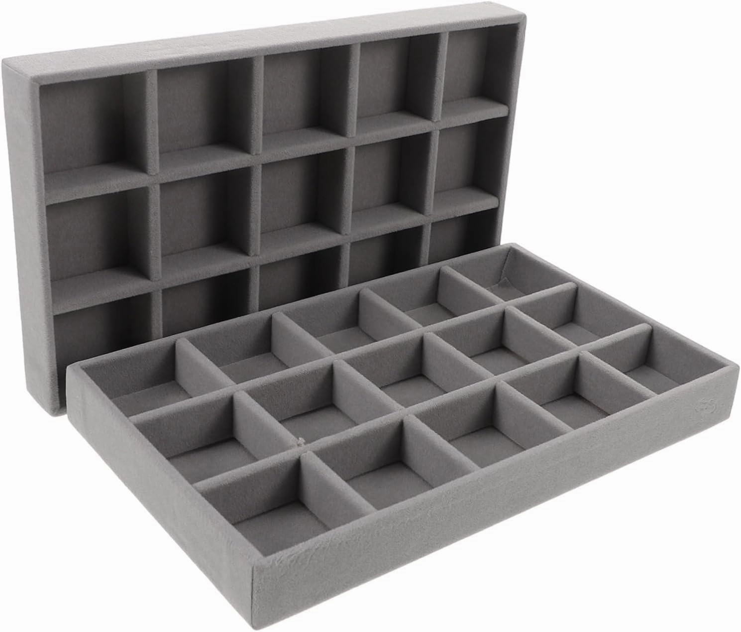 Beaupretty 5pcs Velvet Jewelry Organizer Trays Slots Stackable Jewelry Storage for Earrings Necklaces Bracelets Elegant Insert for Desktop Display