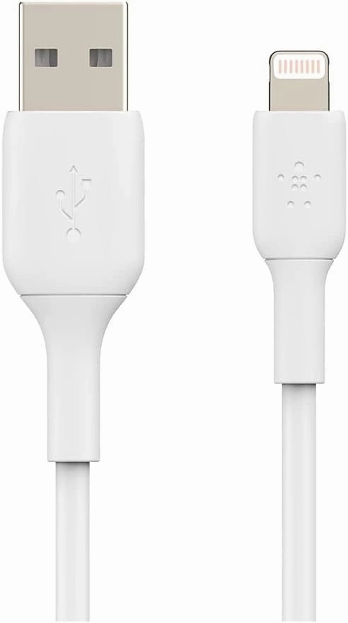 Belkin BoostCharge Lightning Cable 2-Pack - 3.3ft/1M - MFi Certified Apple iPhone Charger USB-A to Lightning - USB Phone Charger Cord - White