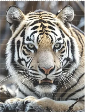 Black and White Tiger Building Block Puzzle Personalized Building Bricks for Adults Block Puzzle Building DIY Brick Block Puzzles Valentine's Day Gifts for Home Decor Brick Puzzle