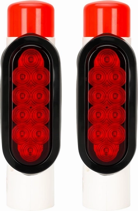 Boat Trailer Guide on Post Pipe Guide Light Set,2Pcs Boat Trailer Guides With Lights for Turn Signal Brake Marker Reverse,DOT Certification 12V LED PVC Pipe Lights for Guide ons Post,EZ Installation