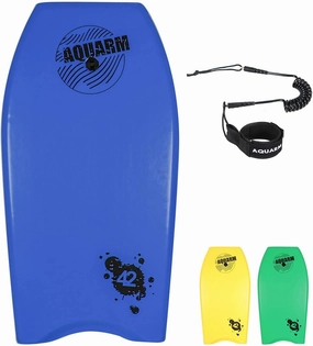 Bodyboard with Wrist Leash, 33-inch/37-inch/42-inch Lightweight Body Board with EPS Core and High-Speed Slick Bottom Surface, Perfect Surfing for Kids Teens and Adults