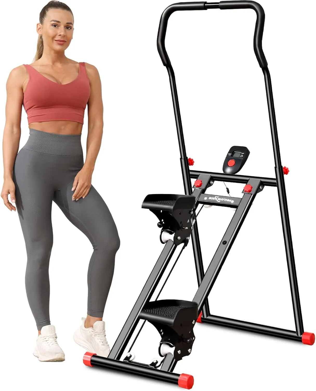 BODYRHYTHM New Stair Stepper for Home Gym Exercise, Vertical Climber Machine for Full Body Workout, Foldable Cardio Exercise Machine, Stair Climber with Adjustable Handlebar & Pedals