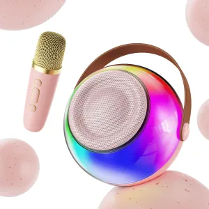 BOGO Free! PPMIC Mini Karaoke Machine for Kids, 2025 Latest Portable Bluetooth Speaker with Wireless Microphones, Magic Sing Toy for Girls/Boys, Ideal Christmas Birthday Party Gift (Pink, 1 Mic)