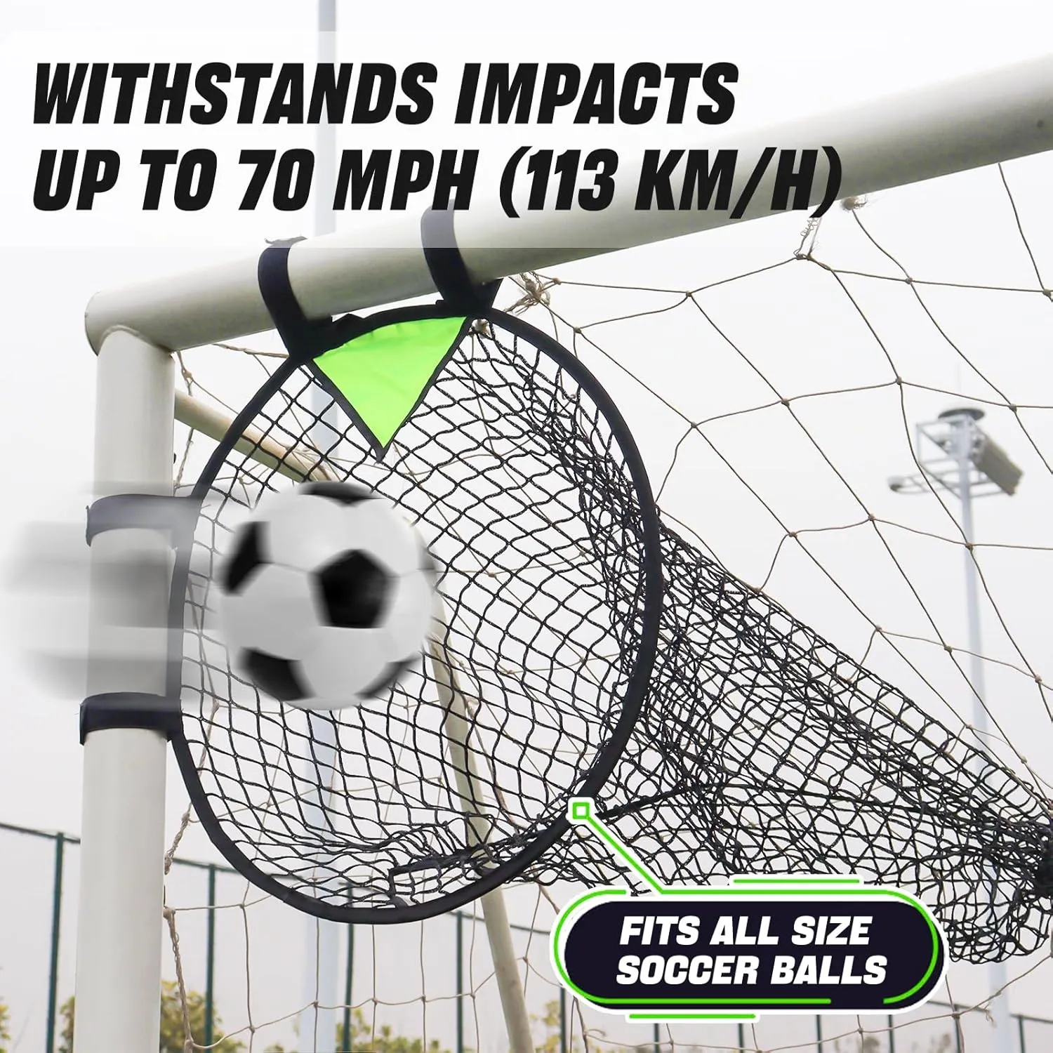 BOHEN Soccer Targets Goal Set of 2pc - Pop-up Portable Top Bins Target - Shooting Accuracy Training Soccer Goal for Endless Fun and Skill Building with Carrying Bag