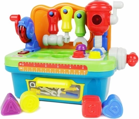 Boley Toddler Workbench Playset - 8 Pc Light & Sound Interactive Kids Tool Set for 3 Year Old Kids and Up
