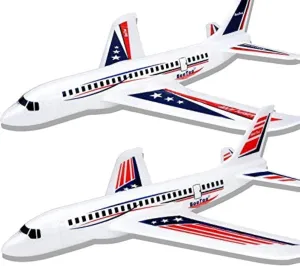 BooTaa Toy Airplanes, 2 Pack 20" Airplane Toys, Outdoor Kids Toys, Large Foam Plane Glider, Outside Toys, Birthday Gifts/Toys for 3 4 5 6 7 8 9 10 Year Old Boys Girls, Outdoor Yard Games for Kids
