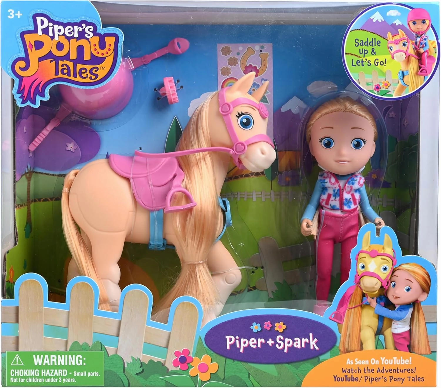 Breyer Piper's Pony Tales Doll and Pony Set, Piper   Spark, 6-Inch Posable Rider and 7-Inch Horse for Creative Play, Toy for Boys & Girls 3 
