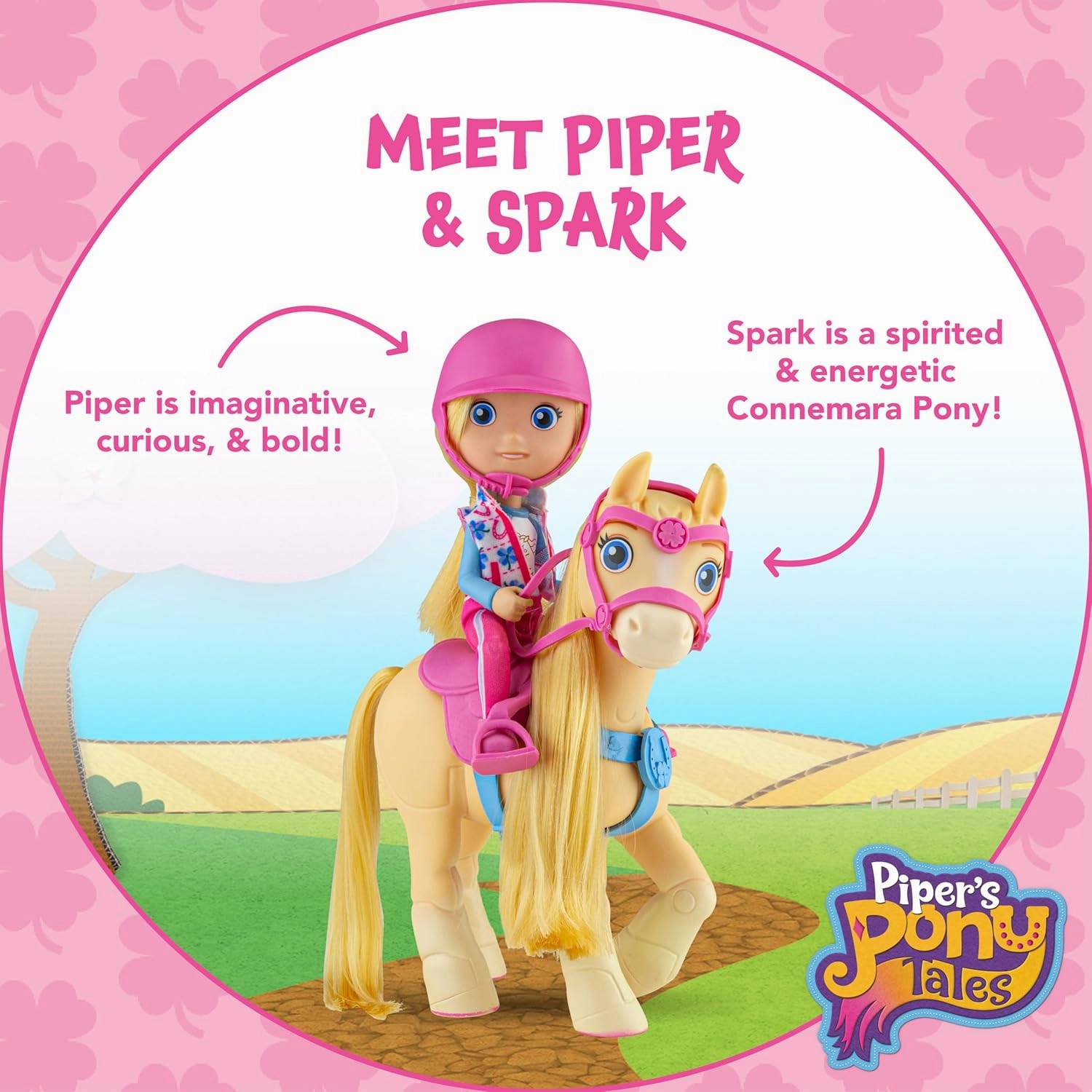 Breyer Piper's Pony Tales Doll and Pony Set, Piper   Spark, 6-Inch Posable Rider and 7-Inch Horse for Creative Play, Toy for Boys & Girls 3 