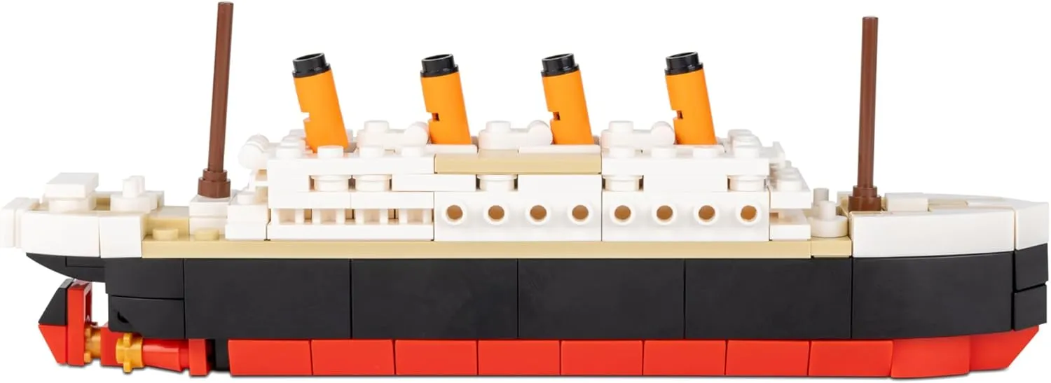 Brick Loot Titanic Micro Building Blocks Medium Set – 217 Pieces Mini Bricks Ship Model Kit, DIY 3D Puzzle for Adults & Kids, STEM Educational Toy, Collectible Display, Gift for History & Ship Lovers
