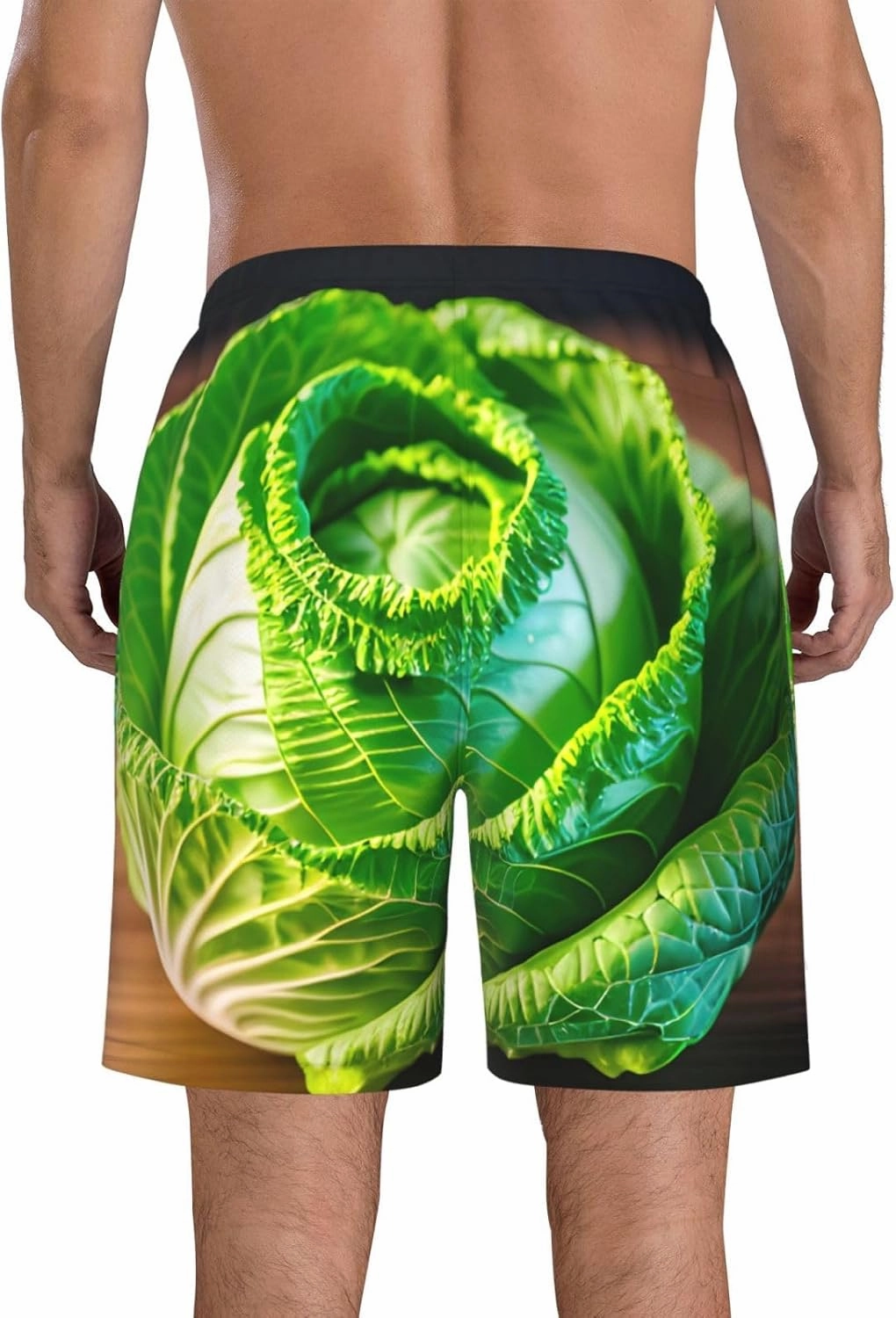 Bright Cabbage Men's Flower Print Beach Shorts,Mens Swim Trunks Quick Dry Beach Shorts,Hot Summer Swim Trunks