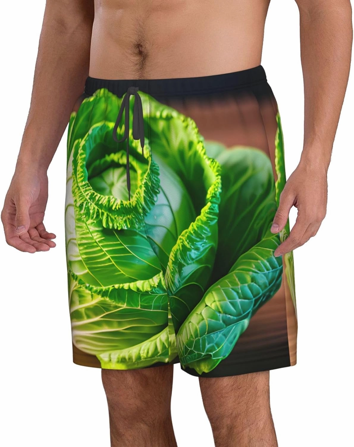 Bright Cabbage Men's Flower Print Beach Shorts,Mens Swim Trunks Quick Dry Beach Shorts,Hot Summer Swim Trunks