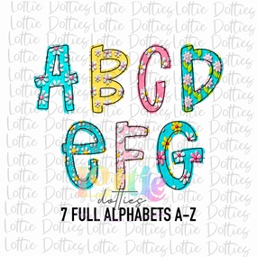 Bright Floral Alpha - Alpha Pack - Alphabet Clipart - Instant Download  - Alpha Pack
