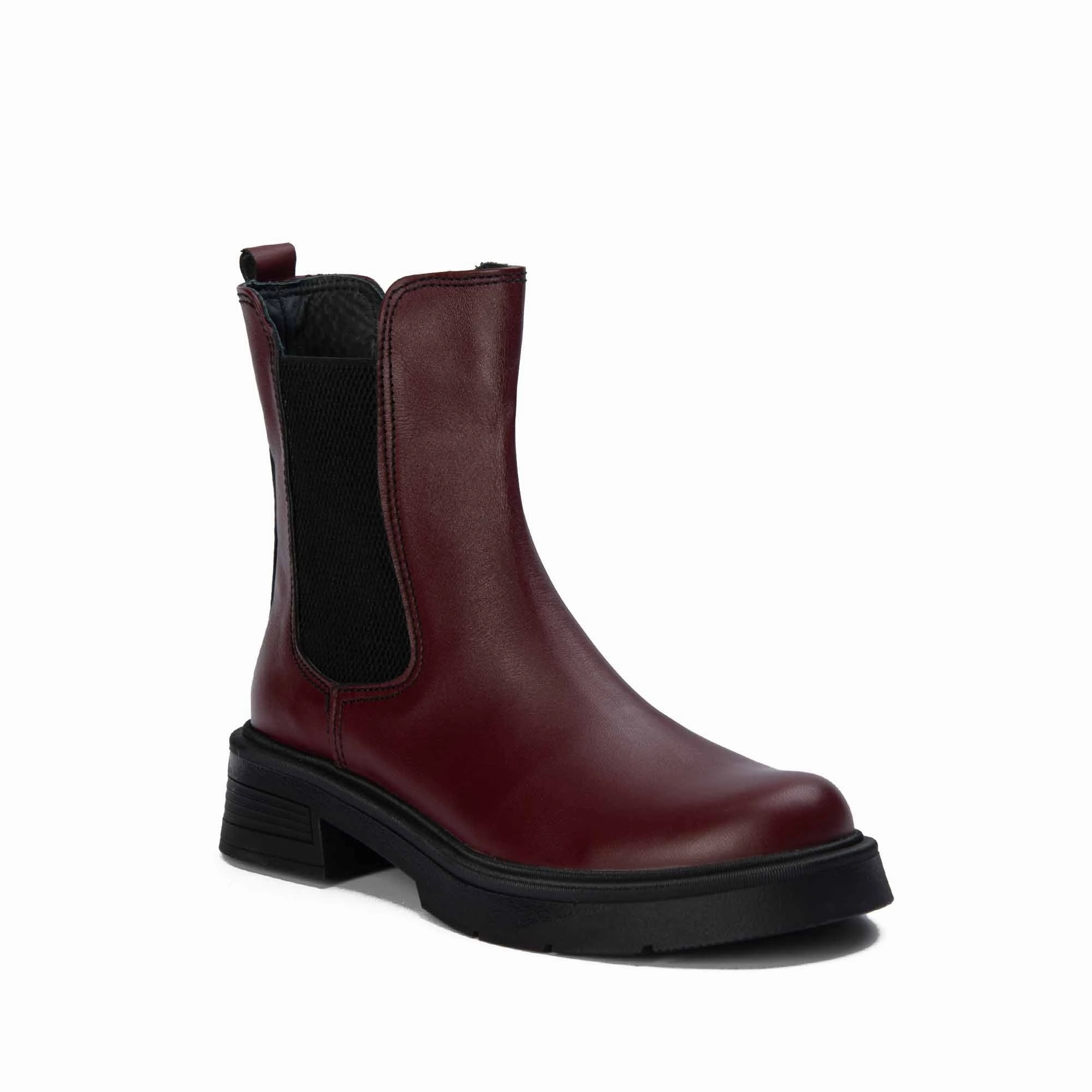 Brio Urban Rover Natural Leather Boot-Burgundy