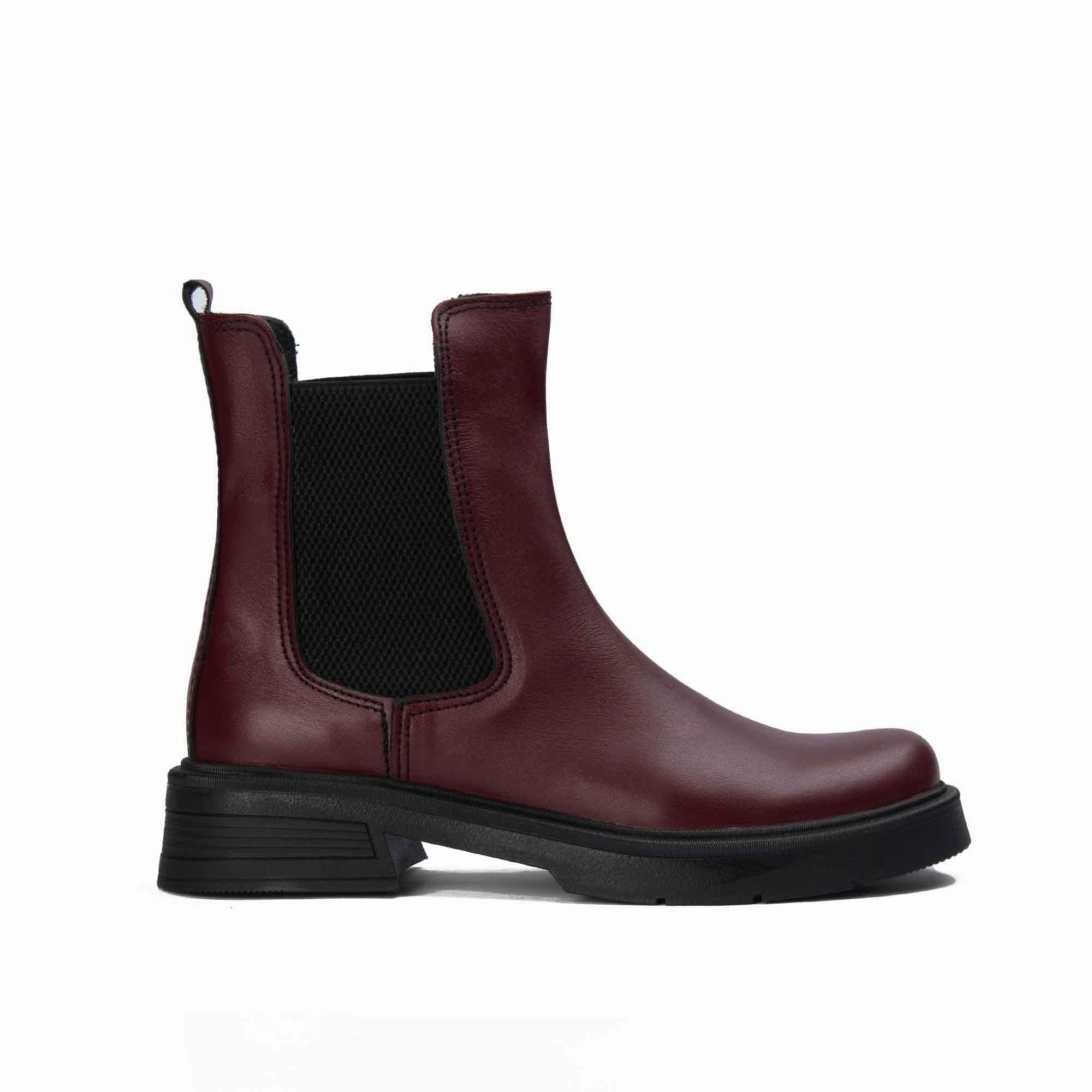 Brio Urban Rover Natural Leather Boot-Burgundy
