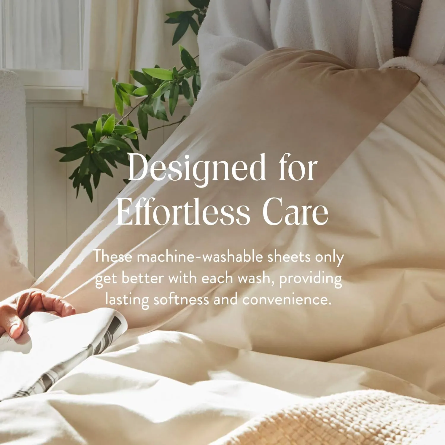 Brooklinen Luxury Sateen 4 Piece California King Size Sheets Set in Pebble - 100% Cotton Sateen Sheets - 1 Fitted Sheet, 1 Flat Sheet, 2 Pillowcases