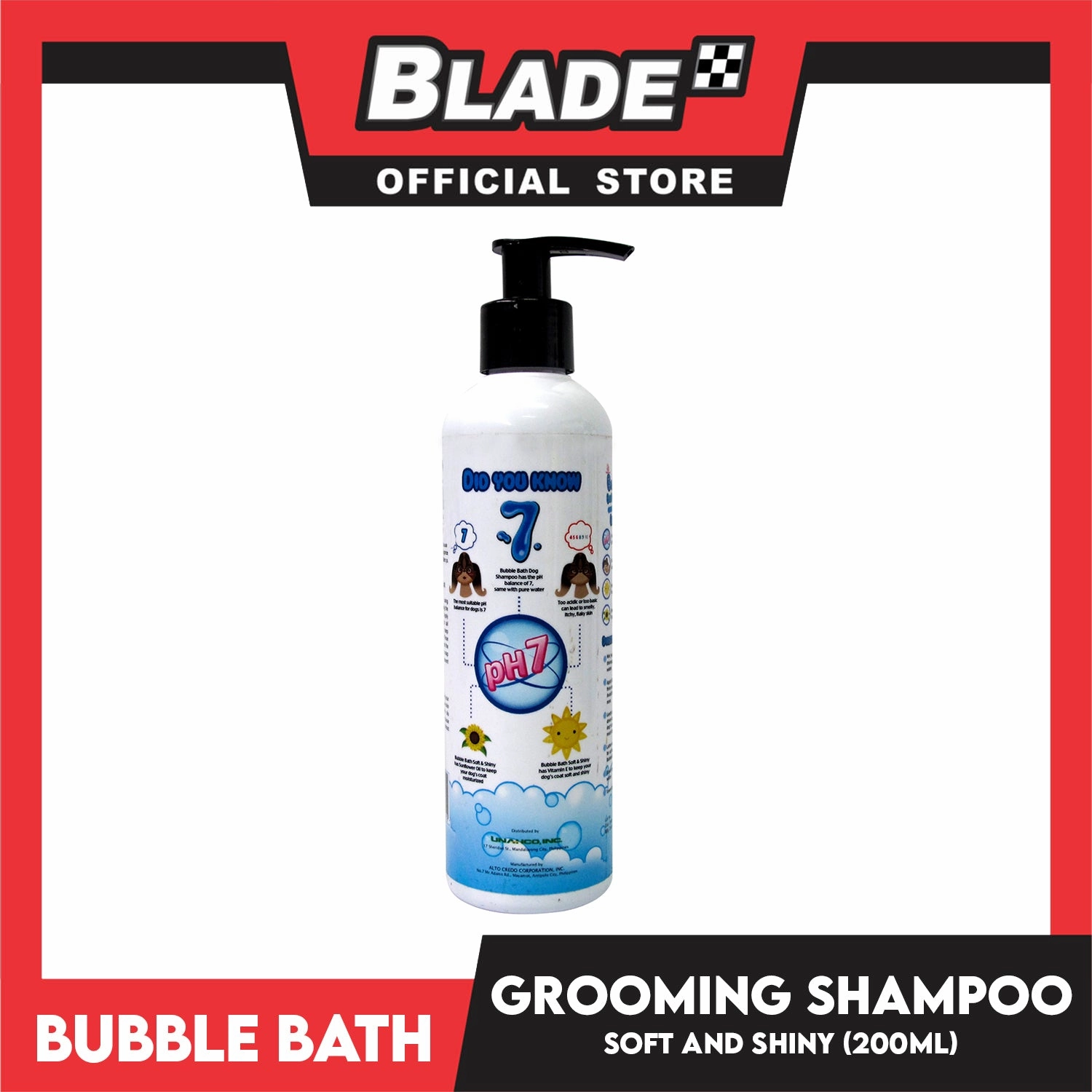 Bubble Bath Grooming Shampoo 500ml (Soft and Shiny) Dog Shampoo