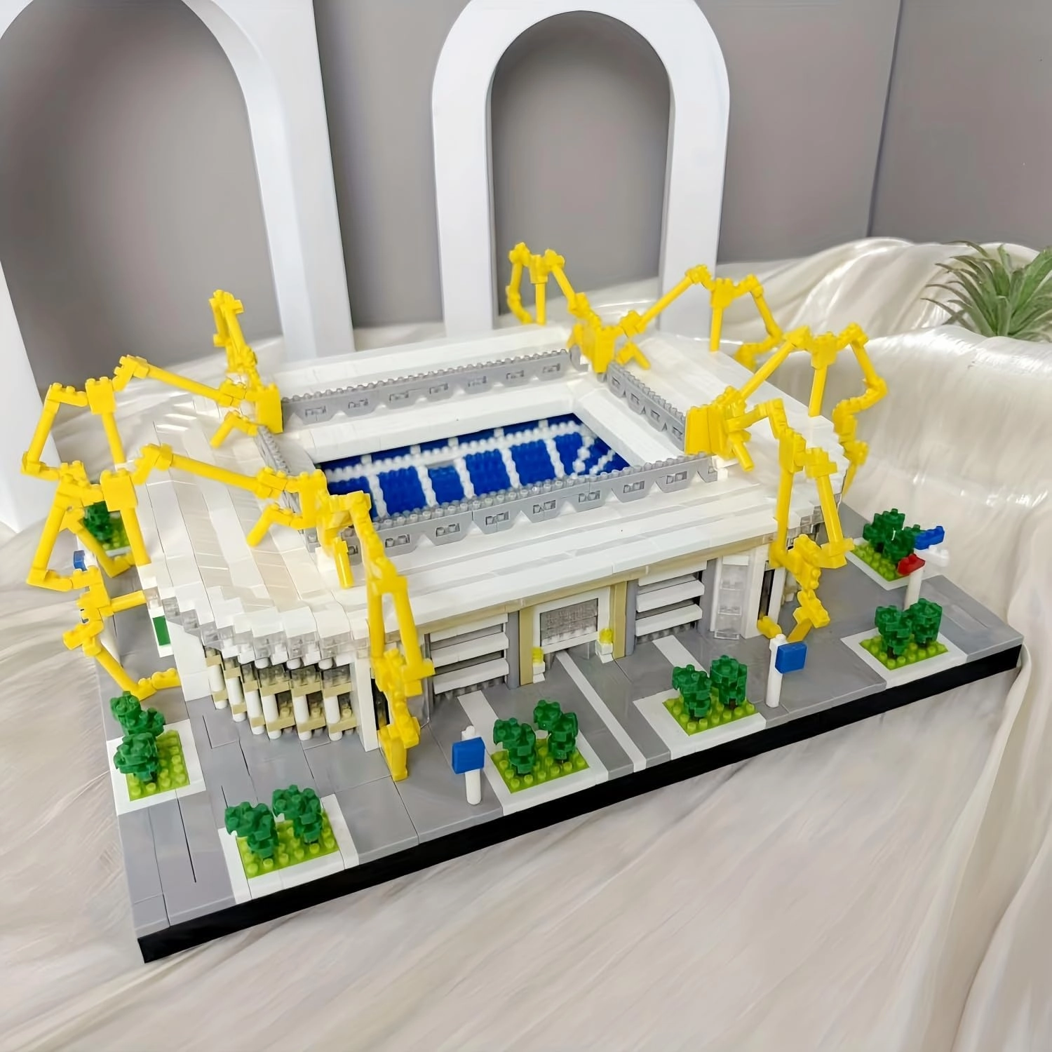 Build Your Favorite Football Stadium with Germany Soccer Stadium Micro Mini Building Block Toy - Ideal for Adult Decor and a Challenging Art Project