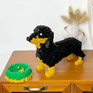 Building Block Dachshund Mini Pet Animals Block Dog Micro Dogs Building Animal Set 3D Block Toys Building Bricks for Kids Or Adult 898 Pieces