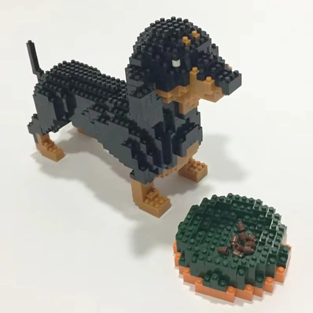 Building Block Dachshund Mini Pet Animals Block Dog Micro Dogs Building Animal Set 3D Block Toys Building Bricks for Kids Or Adult 898 Pieces