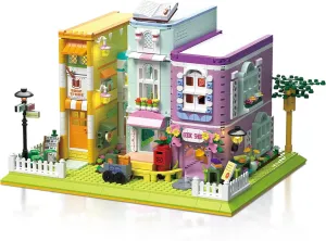 Building Block Set, Coffee Bookstore Small Bricks Model Kit, Creative Construction City Street Display, Hobbies Christmas Birthday Gift for Adults Children Teens Boys Girls 8  1699 PCS