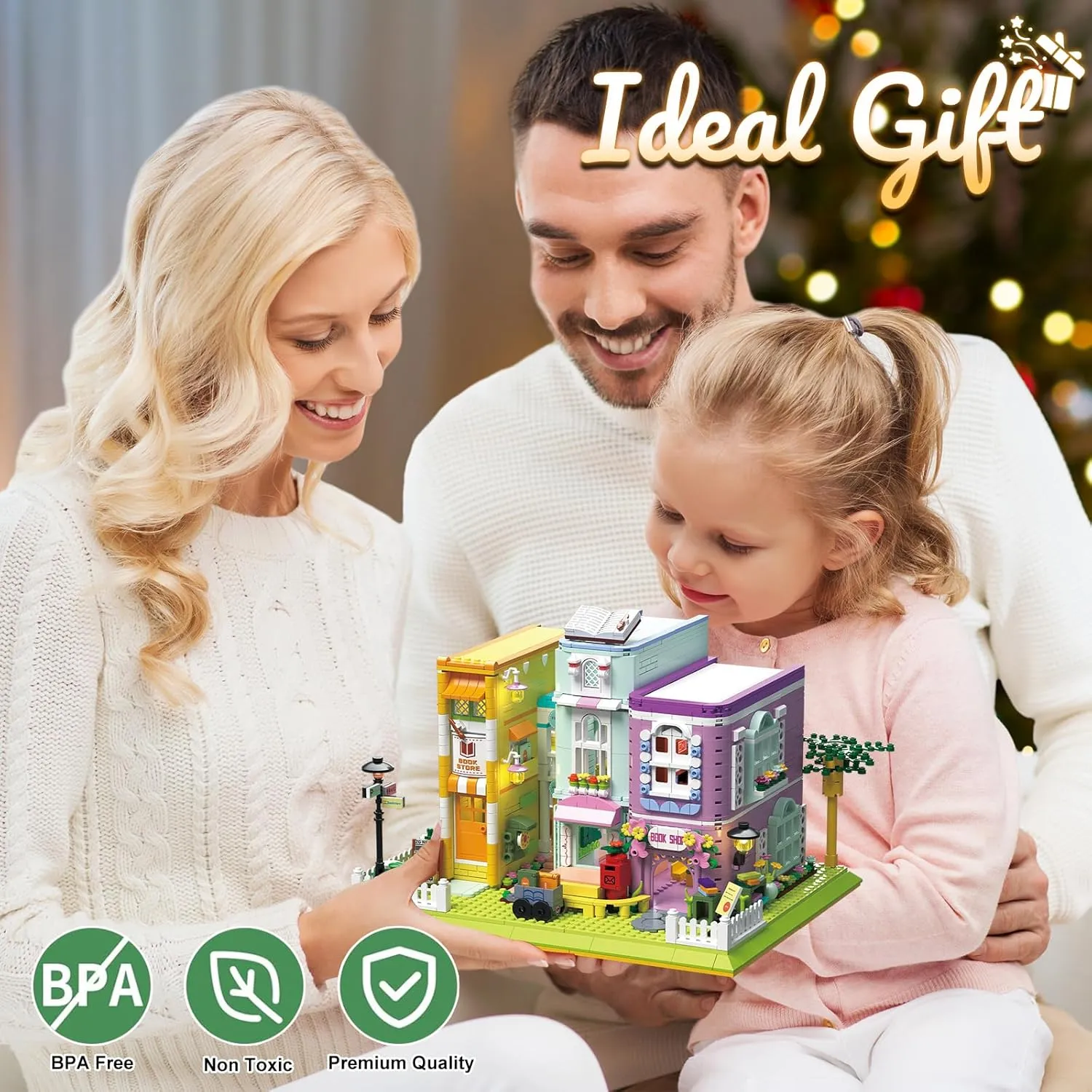 Building Block Set, Coffee Bookstore Small Bricks Model Kit, Creative Construction City Street Display, Hobbies Christmas Birthday Gift for Adults Children Teens Boys Girls 8  1699 PCS