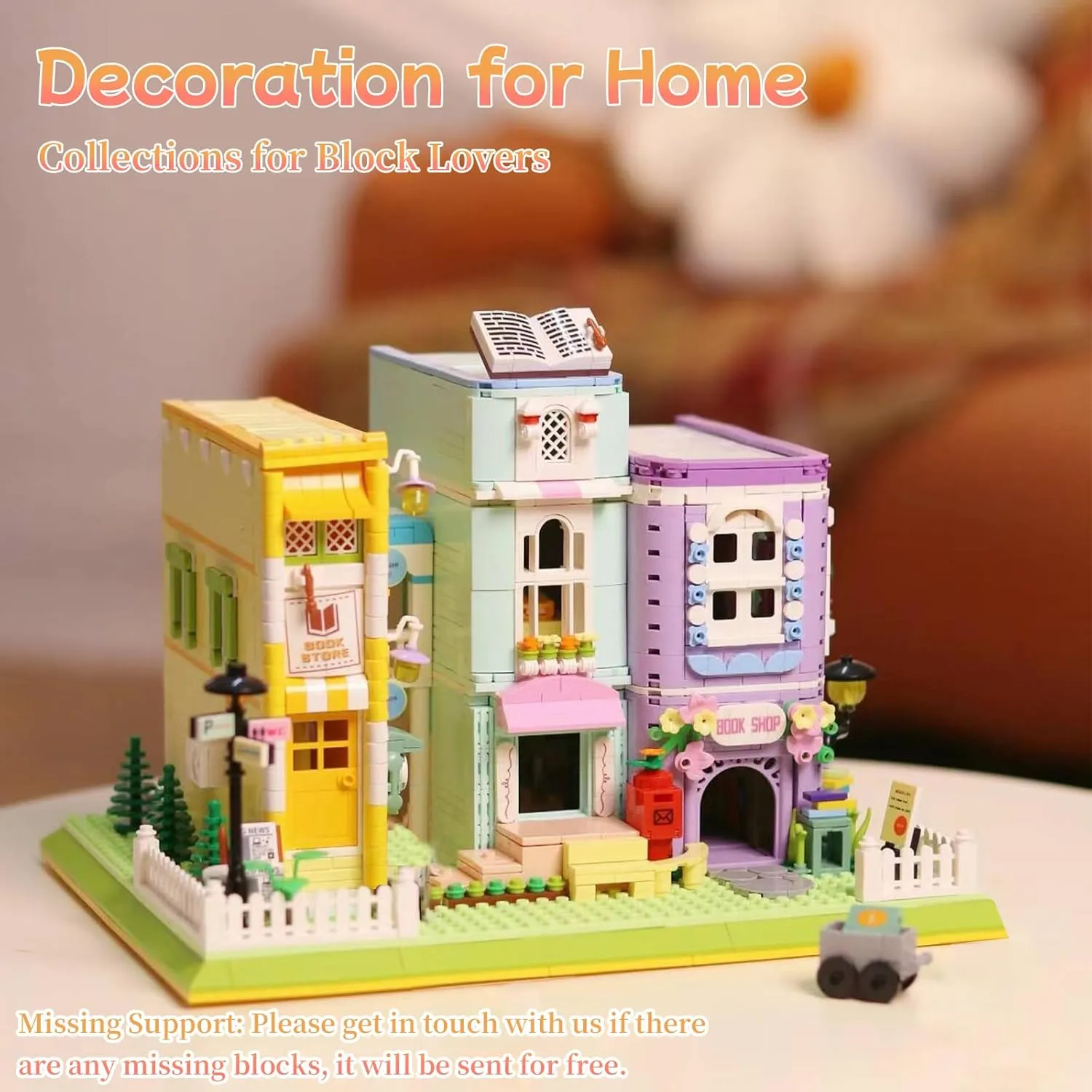Building Block Set, Coffee Bookstore Small Bricks Model Kit, Creative Construction City Street Display, Hobbies Christmas Birthday Gift for Adults Children Teens Boys Girls 8  1699 PCS